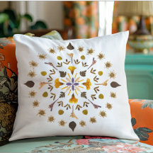 Œuvre d'art botanique mandala fleurs pressées