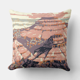 Coussin Œuvre d'art d'affiche vintage du Parc national du