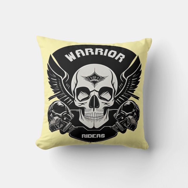 Coussin Œuvre d'art de crâne ailé (Recto)