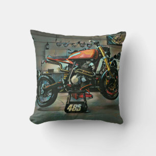 Coussin œuvre d'art de moto vintage