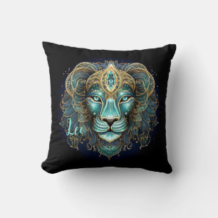 Coussin Œuvre d'art du Lion Zodiaque Mystique