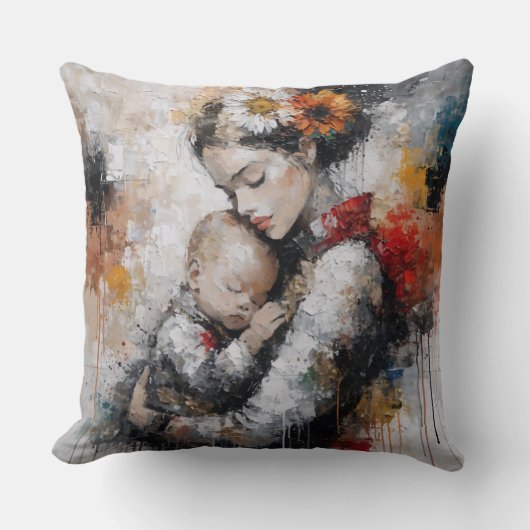Coussin Œuvre d'art murale de maternité émouvante avec cou (Recto)