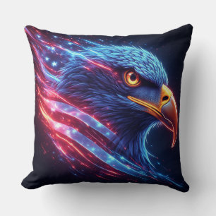 Coussin Œuvre d'art néon aigle patriotique militaire