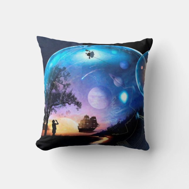 Coussin Œuvre d'art sur l'exploration spatiale : vaisseau  (Recto)
