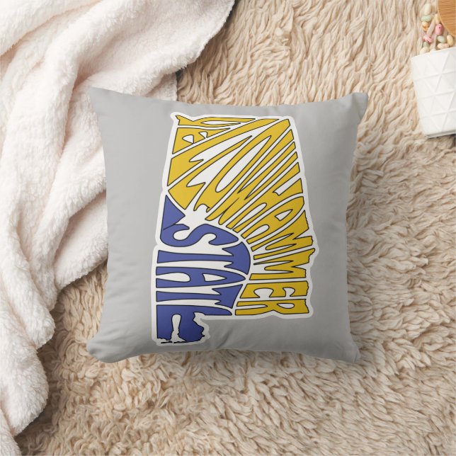 Coussin Œuvre d'art typographique Alabama (Couverture)