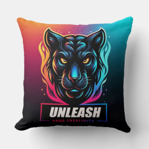 Coussin Œuvre d'art vibrante de la panthère