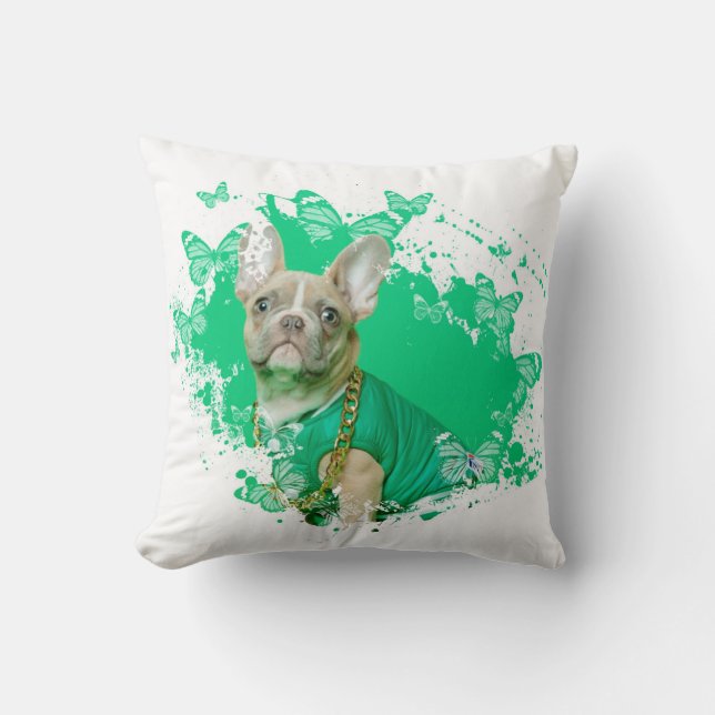 Coussin OEuvre de chien cool (Recto)