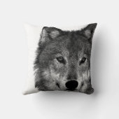 Coussin OEuvre d'oeil de loup noir et blanc (Verso)
