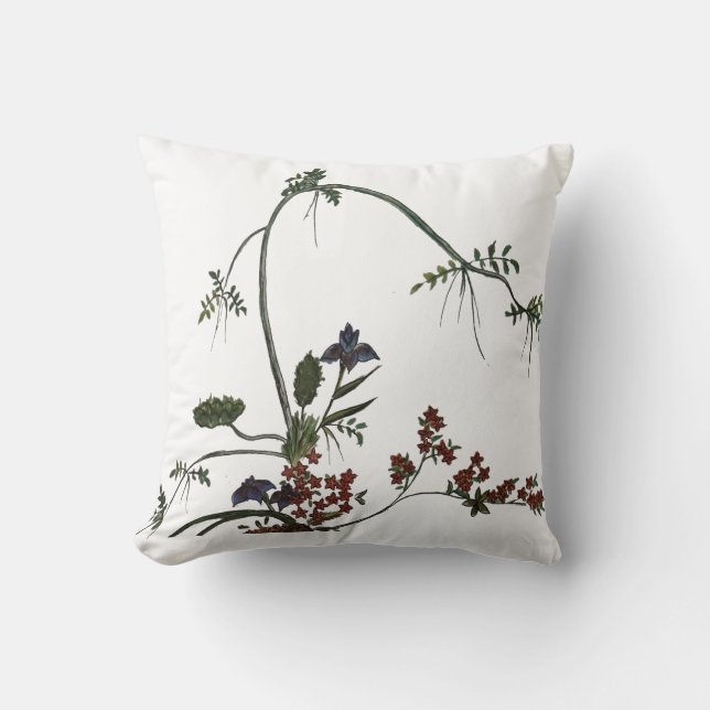 Coussin Oeuvre florale Fleur japonaise (Recto)