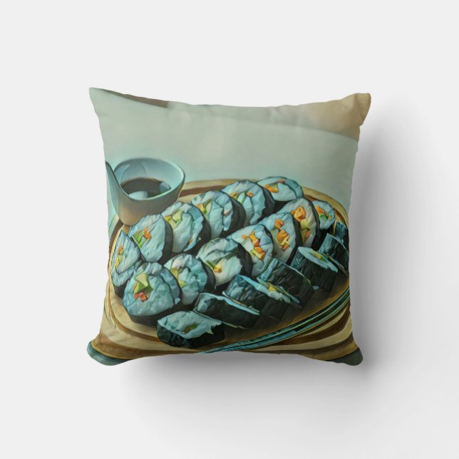 Coussin Oeuvre vintage de Sushi (Recto)