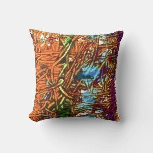 Coussin Œuvres d'art en marbre orange, vert, bleu, violet