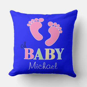 Coussin Oh baby Cute Personnalisé Nouveau bébé Nom Nursery