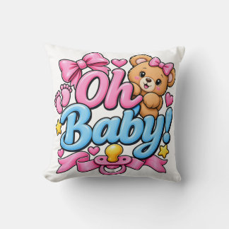 Coussin Oh Bébé ! Conception de célébration de Baby Shower