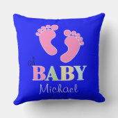 Coussin Oh bébé Douce Coutume Nouveau nom de bébé Nursery (Verso)