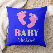 Coussin Oh bébé Douce Coutume Nouveau nom de bébé Nursery (Couverture)