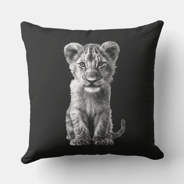 Coussin Oh Bébé Gros Chat Cub Gris (Verso)