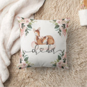 Coussin Oh Deer Aquarelle rose Floral (Couverture)