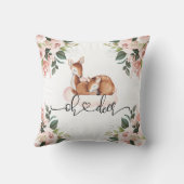 Coussin Oh Deer Aquarelle rose Floral (Verso)