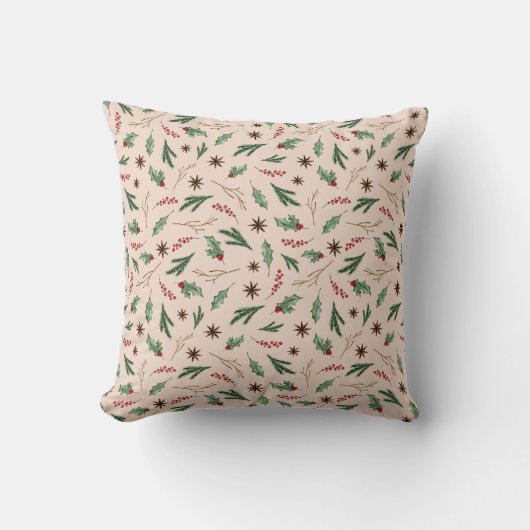 Coussin Oh Deer Winter Greenery Baby shower de crème (Recto)