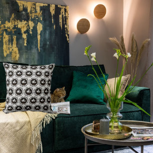 Coussin Oh My Coffee Funny Chat gris clair