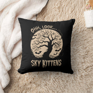 Coussin Oh Regarde Sky Kittens Halloween Amoureux chauves-