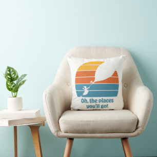 Coussin Oh, The Places You'll Go! Rétro Coucher de Soleil