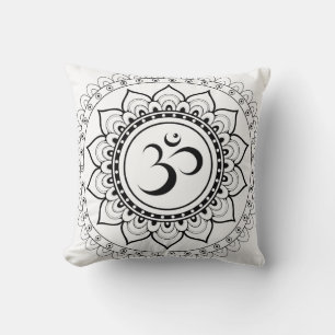 Coussin Ohm Mandala Om Mandala Blanc & Noir