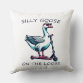 Coussin Oie bête sur l'oie perdue patinage sur scooter (Verso)