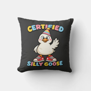 Coussin Oie de dessin animé mignonne certifiée oie idiote