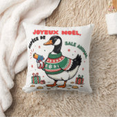 Coussin Oie de Noël drôle avec pull festif – Design humori (Couverture)