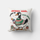 Coussin Oie de Noël drôle avec pull festif – Design humori (Recto)