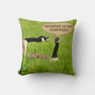 Coussin Oie Drôle - Où est mon café
