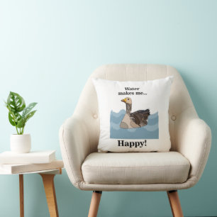 Coussin Oie Oiseau Nageant Dans L'eau Ornithologue
