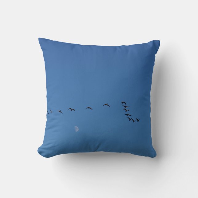 Coussin oies canadiennes en vol (Recto)