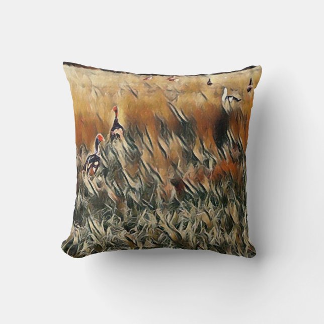 Coussin Oies et Canards Errent Art (Recto)