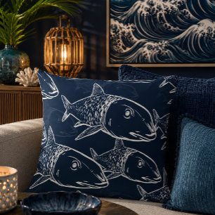 Coussin Oio - motif imprimé bonefish hawaïen