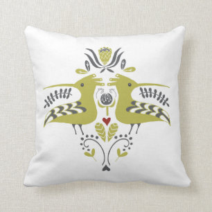 Coussin Oiseau africain/Hoepoe/conception/corail/Shweshwe
