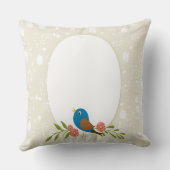 Coussin Oiseau bleu printemps (Verso)