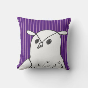 Coussin Oiseau boisé Chouette mauve pourpre