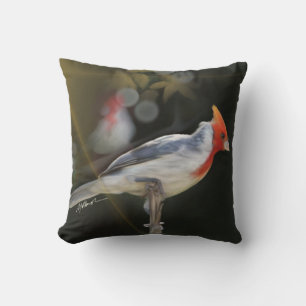 Coussin Oiseau cardinal à crête rouge