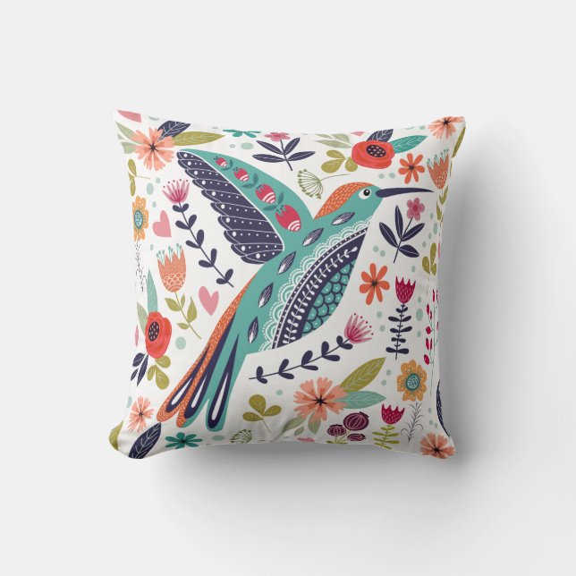 Coussin Oiseau coloré (Recto)