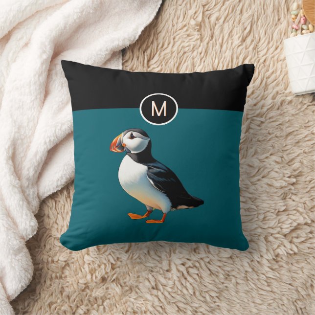 Coussin Oiseau côtier de l'Atlantique Monogramme de la fau (Couverture)