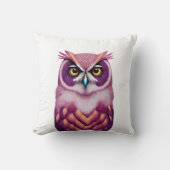 Coussin Oiseau de Chouette coloré (Recto)