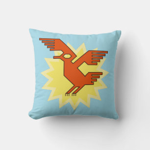 Coussin Oiseau de Condor andin géométrique