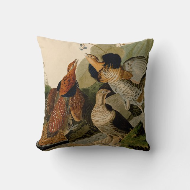 Coussin Oiseau de gibier Audubon (Recto)