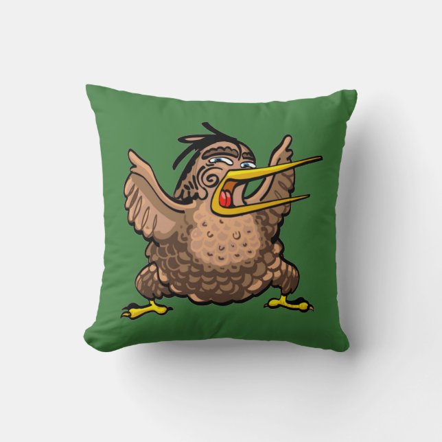 Coussin Oiseau de kiwi de la Nouvelle Zélande de bande (Recto)