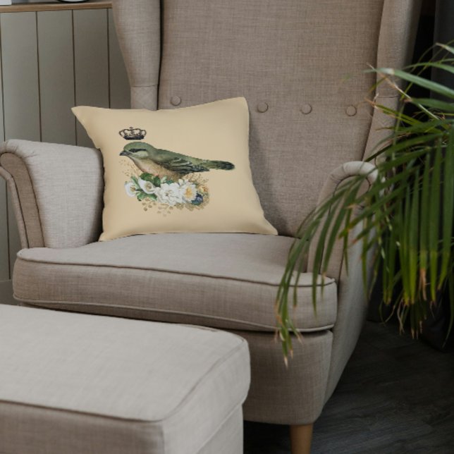 Coussin Oiseau de la Couronne fantaisie sur la pêche (Créateur téléchargé)