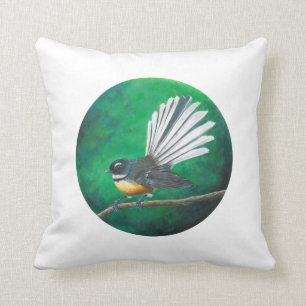 Coussin Oiseau de la Nouvelle-Zélande (piwakawaka) - Cushi