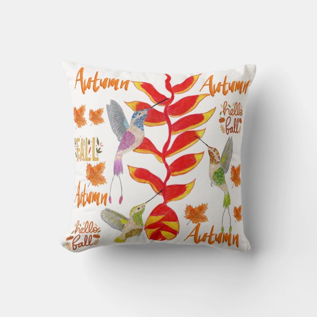 Coussin Oiseau de mer Automne /Automne (Recto)