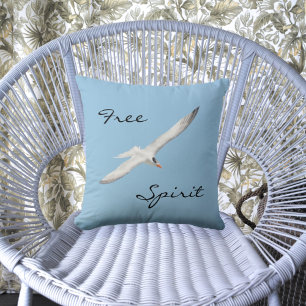 Coussin Oiseau de mer en vol Esprit libre Ciel bleu